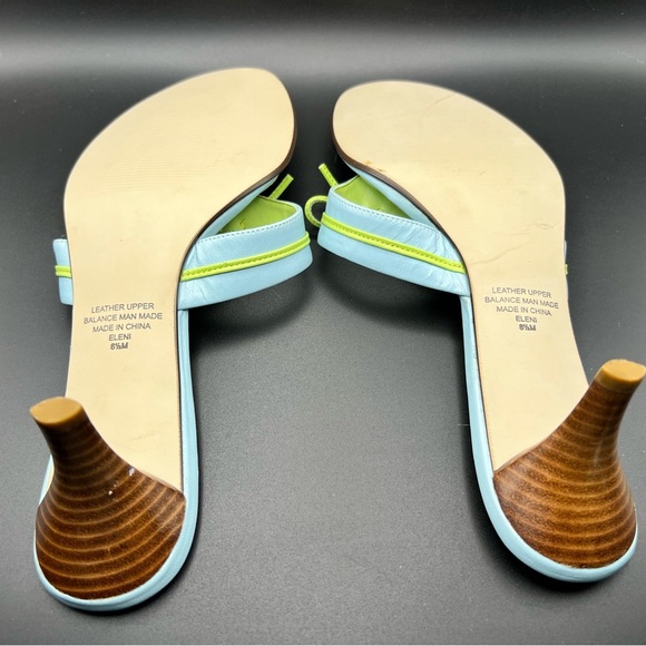 NWOT Jennifer Moore Women's Light Blue and Lime Sandals - Picture 5 of 5